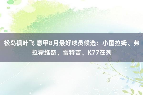 松岛枫叶飞 意甲8月最好球员候选：小图拉姆、弗拉霍维奇、雷特吉、K77在列