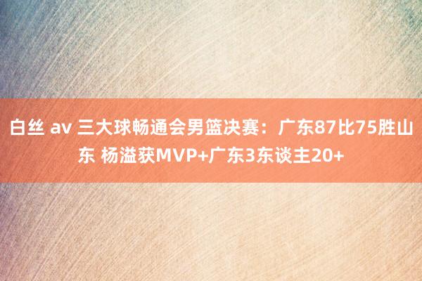 白丝 av 三大球畅通会男篮决赛：广东87比75胜山东 杨溢获MVP+广东3东谈主20+
