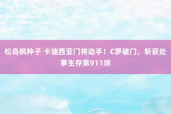 松岛枫种子 卡迪西亚门将动手！C罗破门，斩获处事生存第911球